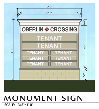 Oberlin Crossing Monument Sign